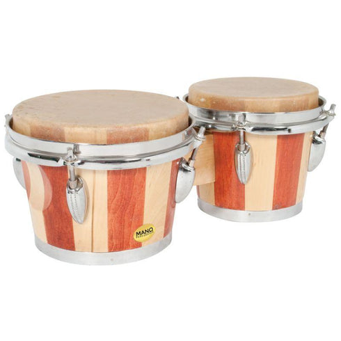 Mano Percussion Wooden Bongos - Dark and Light Brown